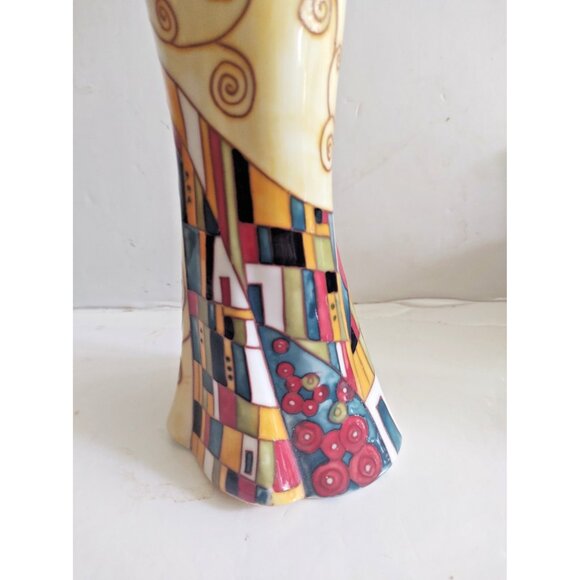 Vintage Benaya Kiss'06 Dress Vase Porcelain Mosiac pattern 11.75 inch - Picture 7 of 15